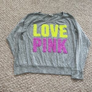 ✨Victoria’s Secret PINK✨ 
LOVE PINK Sequin shirt
Size Medium